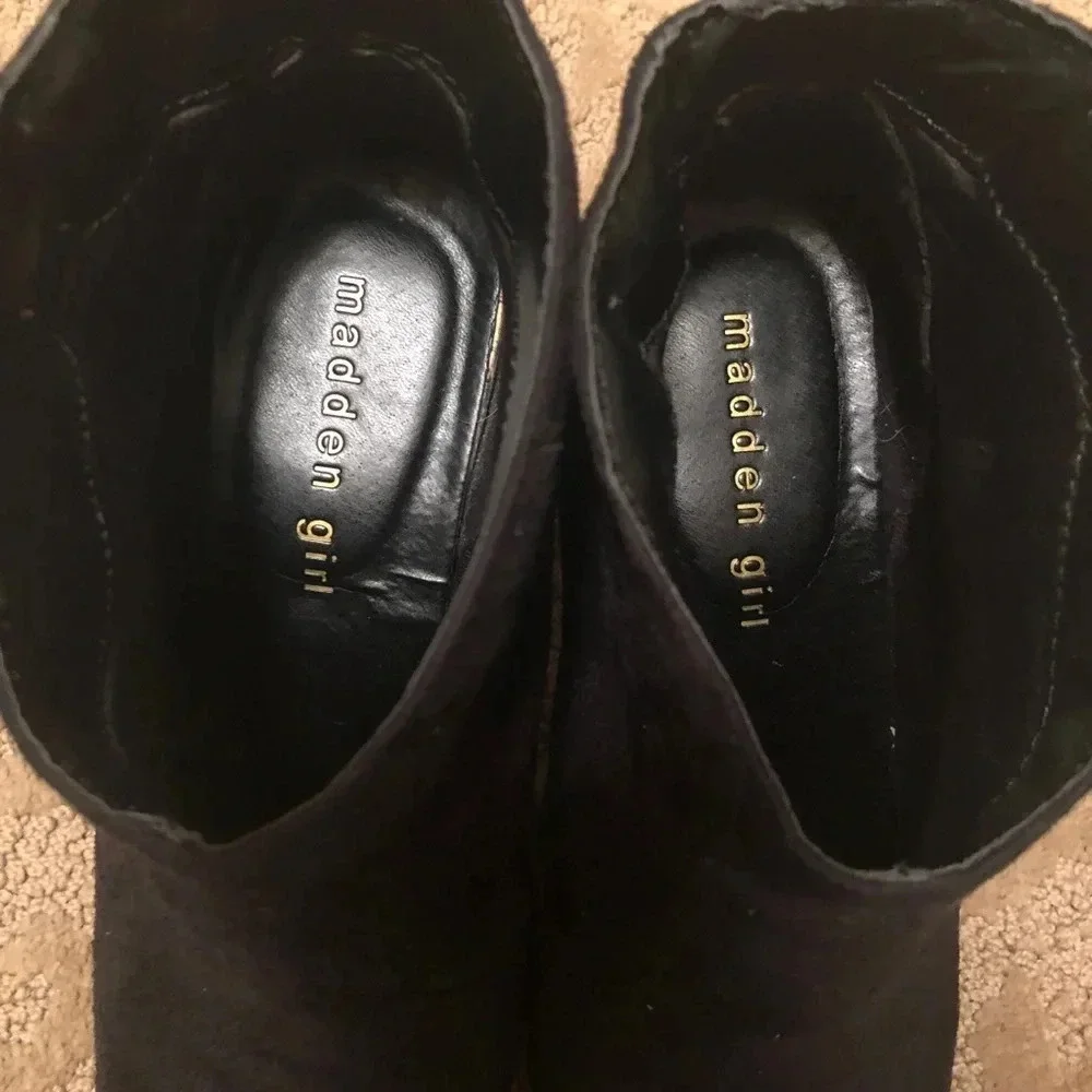 Madden girl Payge bootie boots 6.5 shoes black suede block heel